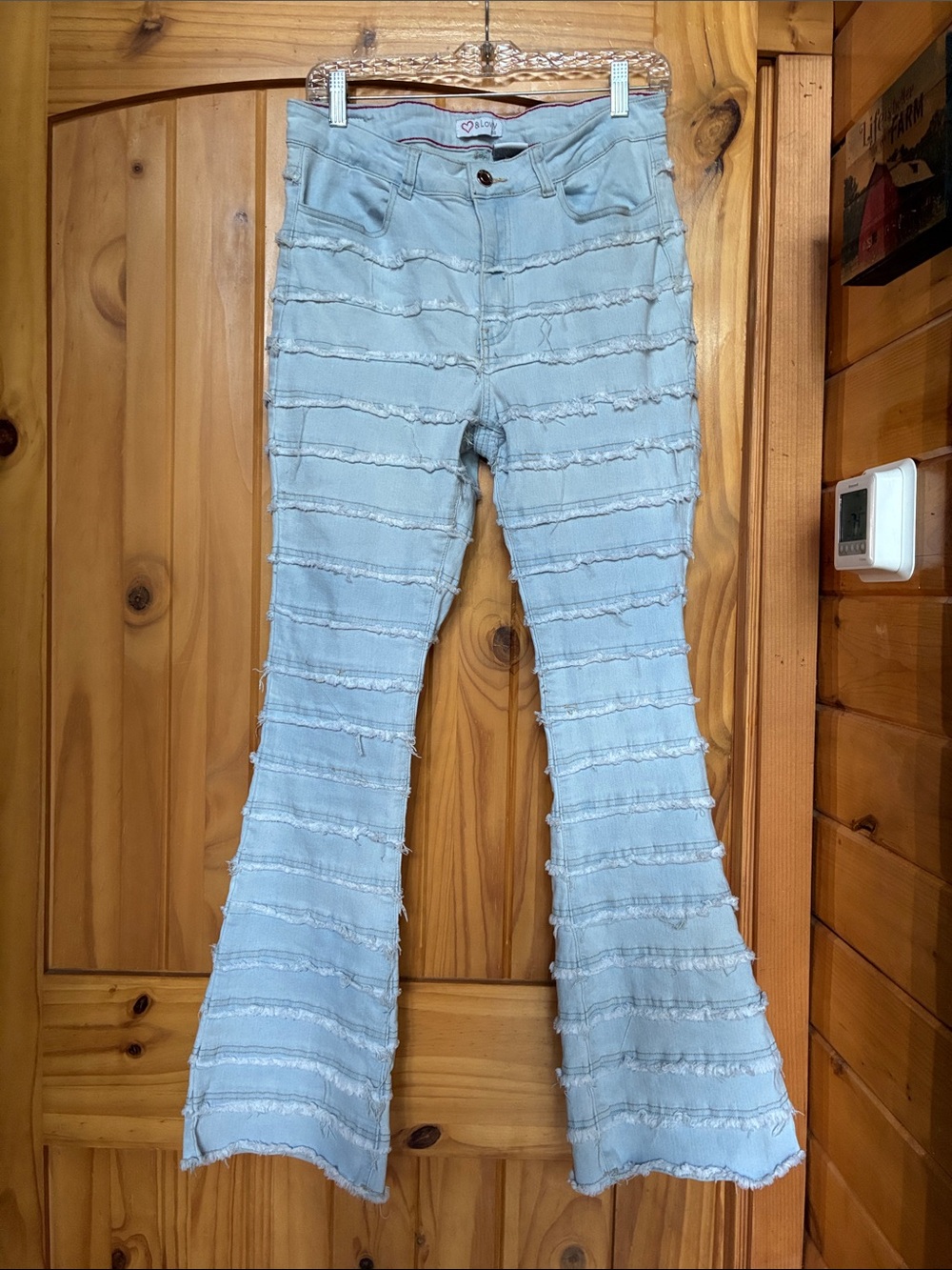 Concert festival hippie boho bootcut stretch jeans
